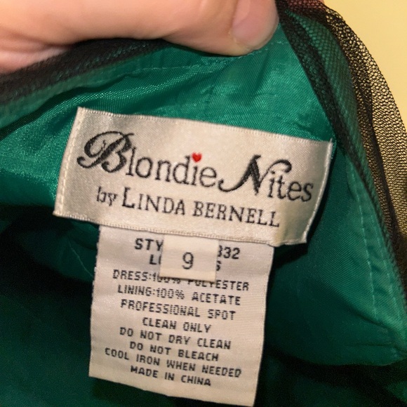 Vintage Blondie Nights By Linda Bernell Satin and Tulle Dress - Picture 7 of 7